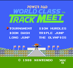 World Class Track Meet title screen for NES